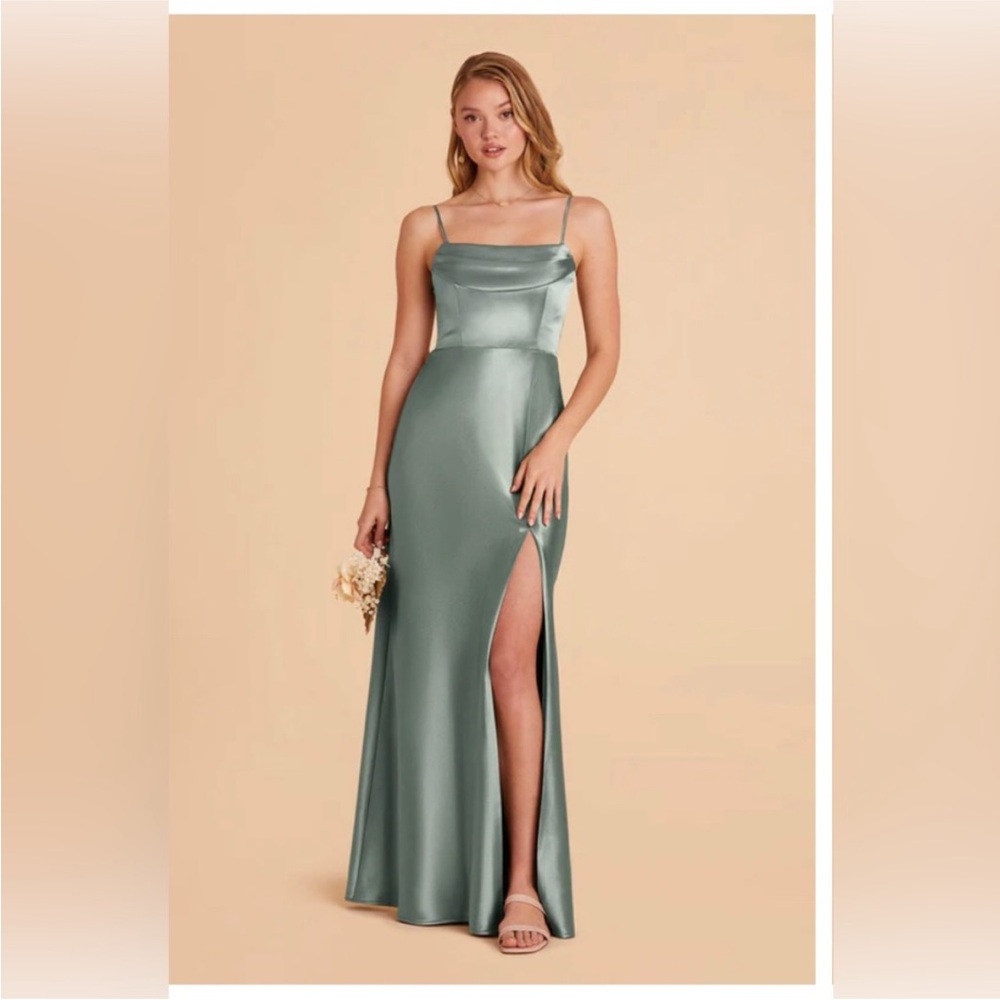 Birdy Grey Mia Convertible Dress in Sea Glass Satin Size Small.